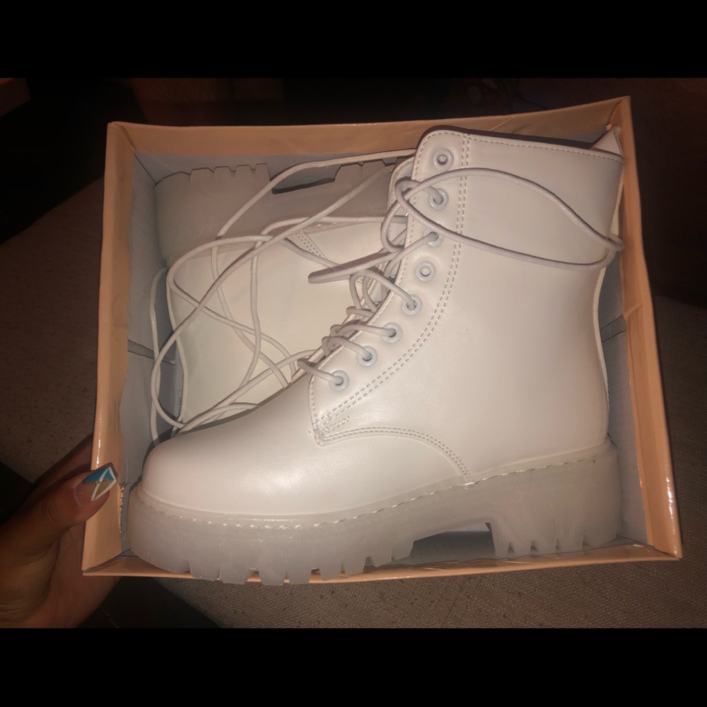 White Dolls Kill Combat Boots